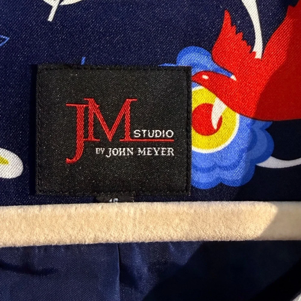 JM STUDIO BY JOHN MEYER Floral Navy Jacket‎ SZ 16
